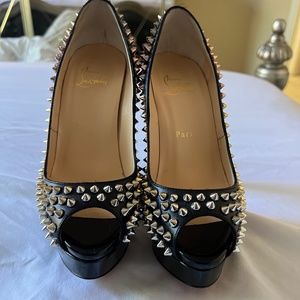 Christian Louboutin Lady Peep Toe Spikes